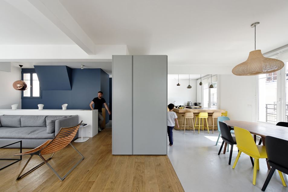 Plus belles maisons de paris : projet de Ulli Heckmann & Eitan Hammer Architectes vue de la cuisine