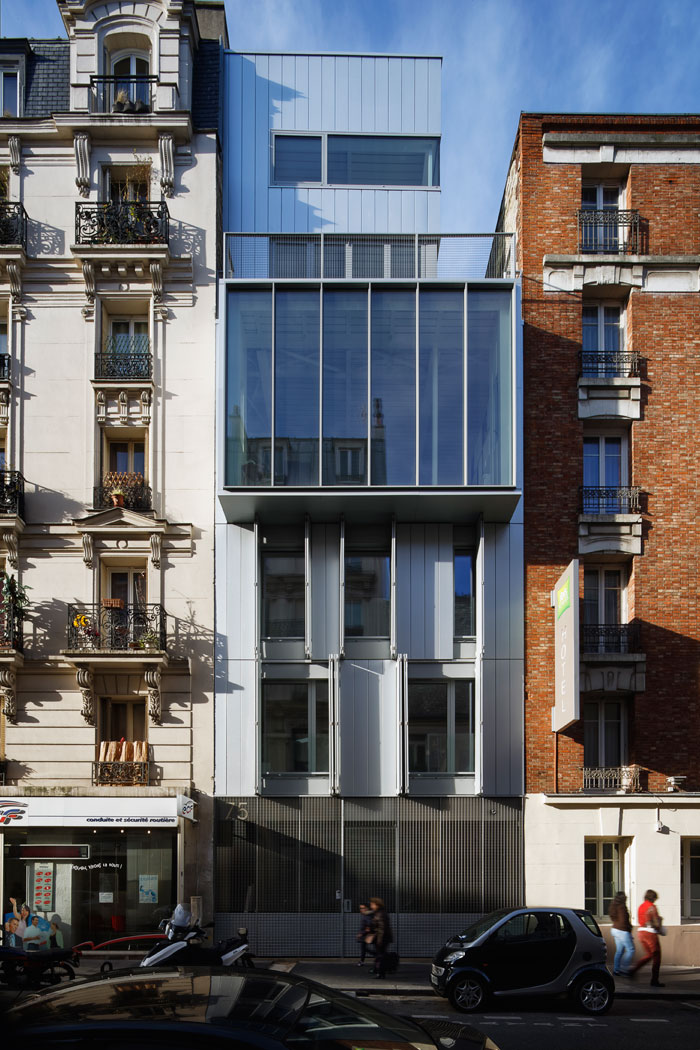 Plus belles maisons de paris : projet de Hardel + LeBihan Architectes vue de la façade